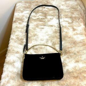 Black, velvet-style Kate Spade purse. Like new!